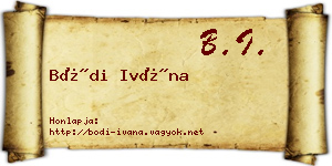 Bódi Ivána névjegykártya